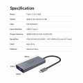 Thiết bị HUB chuyển đổi 5 trong 1 ORICO U501P-GY (từ USB-C sang HDMI + USB3.0 + VGA + AUDIO+PD 60W), vỏ nhôm màu xám, hàng chính hãng 