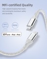Cáp USB-C to LIGHTNING INNOSTYLE POWERFLEX MFI ICL150AL MÀU BẠC (PD60W)