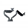 Giá Treo Màn Hình Đôi Human Motion T9-2 (Màu xám, Trọng lượng màn tối đa 15kg, Gắn bằng kẹp hoặc khoan lỗ)