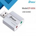 Đầu chuyển USB 2.0 To sound DTECH DT6006 (ra audio 3.5 + Micro )