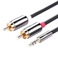 Dây Loa Audio 1 đầu 3,5 mm ra 2 đầu bông sen (RCA) dài 1,5m UGREEN 80847 - Hàng Chính Hãng