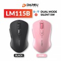 Chuột Không Dây DAREU LM115B Màu Hồng (Bluetooth, 2.4GHz, 1600 DPI, Pin AA)