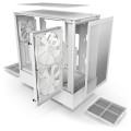 Vỏ Case NZXT H5 Flow RGB White (Mid Tower, 1 mặt kính cường lực, mặt lưới trước, sẵn 4 Fan)