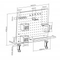 Bảng treo phụ kiện PEGBOARD HYPERWORK HPW-PG02-BLK (kiểu kẹp bàn, màu đen)