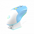 Chuột không dây DareU EM901X RGB Blue-White (Wireless 2.4Ghz, 6000DPI, Pin 30h, Kèm dock sạc)