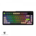 Bàn phím cơ không dây FL-Esports CMK75SAM Desert Grey, FLCMMK Ice Pink Switch (3 mode, Hotswap, Gasket mount, Núm xoay, Màn hiển thị, Led RGB)