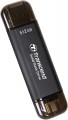 Ổ cứng di động SSD Transcend ESD310 512GB USB 3.2 Gen 2x1 Màu đen (TS512GESD310C), Kích thước siêu nhỏ, Tích hợp 2 cổng USB-A và USB-C
