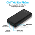 Pin sạc dự phòng sạc nhanh Philips DLP8790 22.5W 20.000mAh PD20W Màu Đen