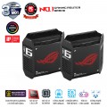 Router WiFi Mesh Asus ROG Rapture GT6 Black (Bộ 2 Mesh, Chuẩn AX11000, WiFi 6, 3 băng tần, 9 Angten ngầm, AiMesh, Parental control, AiProtection, Aura RGB)