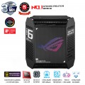 Router WiFi Mesh Asus ROG Rapture GT6 Black (Bộ 2 Mesh, Chuẩn AX11000, WiFi 6, 3 băng tần, 9 Angten ngầm, AiMesh, Parental control, AiProtection, Aura RGB)