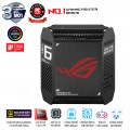 Router WiFi Mesh Asus ROG Rapture GT6 Black (Bộ 2 Mesh, Chuẩn AX11000, WiFi 6, 3 băng tần, 9 Angten ngầm, AiMesh, Parental control, AiProtection, Aura RGB)