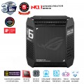 Router WiFi Mesh Asus ROG Rapture GT6 Black (Bộ 2 Mesh, Chuẩn AX11000, WiFi 6, 3 băng tần, 9 Angten ngầm, AiMesh, Parental control, AiProtection, Aura RGB)