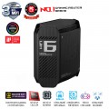 Router WiFi Mesh Asus ROG Rapture GT6 Black (Bộ 2 Mesh, Chuẩn AX11000, WiFi 6, 3 băng tần, 9 Angten ngầm, AiMesh, Parental control, AiProtection, Aura RGB)