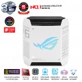 Router WiFi Mesh Asus ROG Rapture GT6 Moon Light White (Bộ 2 Mesh, Chuẩn AX11000, WiFi 6, 3 băng tần, 9 Angten ngầm, AiMesh, Parental control, AiProtection, Aura RGB)