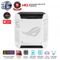 Router WiFi Mesh Asus ROG Rapture GT6 Moon Light White (Bộ 2 Mesh, Chuẩn AX11000, WiFi 6, 3 băng tần, 9 Angten ngầm, AiMesh, Parental control, AiProtection, Aura RGB)