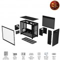 Vỏ Case Asus Prime AP201 TG Black (m-ATX, USB-C, 1 mặt kính cường lực, Sẵn 1 fan NO LED)