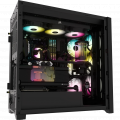 Vỏ case Corsair iCUE 5000X RGB Mid Tower TG Black (CC-9011212-WW) (4 mặt kính cường lực, Sẵn 3 fan RGB)