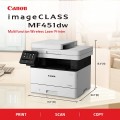 Máy In Laser đa chức năng CANON MF451Dw (2 mặt tự động, có SCAN, COPY, In WIFI, cổng LAN, Khay nạp và đảo DADF)