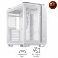 Vỏ Case Asus TUF Gaming GT502 White (Mid Tower, ATX, 2 mặt cường lực, USB-C, Có quai xách, Chưa bao gồm Fan, Max 13 Fan)
