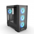 Vỏ case Jetek Squid Game Z6 Black (E-ATX, Kính cường lực có bản lề, Sẵn 4 fan RGB, Max 7 fan)