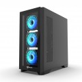 Vỏ case Jetek Squid Game Z6 Black (E-ATX, Kính cường lực có bản lề, Sẵn 4 fan RGB, Max 7 fan)