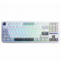 Bàn Phím Cơ Không Dây AULA F87 Trắng - Xám - Đen Grey Wood V3 Switch (87 phím, 3 mode, Gasket mount, Hotswap)