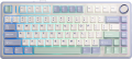 Bàn Phím Cơ Không Dây AULA F75 Trắng Ngà - Tím - Xanh Lá Grey Wood V3 Switch (75 phím, 3 mode, Gasket mount, Hotswap)