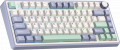 Bàn Phím Cơ Không Dây AULA F75 Trắng Ngà - Tím - Xanh Lá Grey Wood V3 Switch (75 phím, 3 mode, Gasket mount, Hotswap)