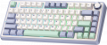 Bàn Phím Cơ Không Dây AULA F75 Trắng Ngà - Tím - Xanh Lá Grey Wood V3 Switch (75 phím, 3 mode, Gasket mount, Hotswap)