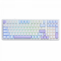Bàn Phím Cơ Không Dây AULA F99 Trắng - Tím - Xanh Dương Grey Wood V3 Switch (99 phím, 3 mode, Gasket mount, Hotswap)