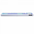 Bàn Phím Cơ Không Dây AULA F99 Trắng - Tím - Xanh Dương Grey Wood V3 Switch (99 phím, 3 mode, Gasket mount, Hotswap)