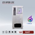 Vỏ case VSP Gaming KA27 White (ATX, 2 mặt cường lực, Sẵn 4 fan RGB, Max 8 fan)