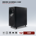 Vỏ case VSP Micro Gaming X09 Black (mATX, 1 mặt cường lực, Mặt trước hình loa, Chưa bao gồm fan, Max 4 fan)