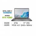 Laptop MSI Creator Z17 HX Studio A14VFT-273VN (Intel Core i7-14700HX, RTX 4060 8GB, RAM 64GB DDR5, SSD 2TB, Màn Hình 17inch IPS QHD+ 165Hz Touch, Windows 11, Màu Lunar Gray)