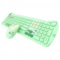 Bộ Bàn phím và Chuột không dây GEEZER CAT Plus Green (2.4GHz, Kèm lót chuột)