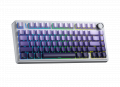 Bàn Phím Cơ Không Dây AULA F75 Pro White Purple Gradient Seiya Switch (3 mode, PBT Keycap, Gasket mount, Hotswap)