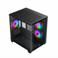 Vỏ case Xigmatek PANO M NANO 3GF Black - EN45523 (m-ATX, Sẵn 3 fan RGB, Max 7 fan, Rad 240)