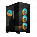 Vỏ case GIGABYTE C500 Panoramic Stealth Black (GB-C500P ST) (ATX, Sẵn 4 fan 120 ARGB, Max 10 fan, Rad 360, USB-C)