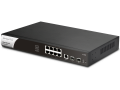 Switch Quản Lý 10 Port DrayTek VigorSwitch P2100 Layer 2+ Managed PoE (8x RJ45 PoE + 2x SFP Gigabit, 1x Console)