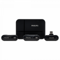 Bộ Micro Thu Âm Không Dây Cài Áo Philips DLM9002C USB-C (2 thu + 1 phát, Pin 8 giờ, Hộp sạc)
