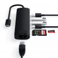 Đầu Chuyển USB-C 7 IN 1 Satechi ST-UCSMA3K (HDMI, USB-C, USB-A, LAN, SD, Màu Đen)