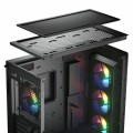 Vỏ case Cougar Duoface Pro RGB Black (E-ATX, 2 tùy chọn mặt trước, Sẵn 4 fan RGB, Max 9 fan, Rad 360, USB-C)