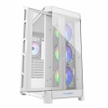 Vỏ case Cougar Duoface Pro RGB White (E-ATX, 2 tùy chọn mặt trước, Sẵn 4 fan RGB, Max 9 fan, Rad 360, USB-C)