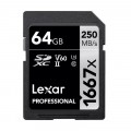 Thẻ nhớ SDXC 64GB Lexar Professional 1667x UHS-II, V60, U3 (SILVER Series) (LSD64GCB1667)