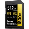 Thẻ nhớ SDXC 512GB Lexar Professional 1800x UHS-II, U3, V60 (GOLD Series) (LSD1800512G-BNNNG)