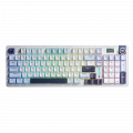 Bàn Phím Cơ Không Dây AULA S98 PRO Xanh Dương - Trắng - Tím Đậm Caramel Latte Switch) (96 phím, 3 mode, Núm xoay + Màn hình LCD, Gasket mount, Hotswap)