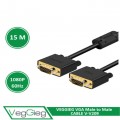 Cáp VGA D-SUB 15m VegGieg V-V209 (1920x1080/60Hz, Đầu mạ vàng)