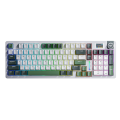 Bàn Phím Cơ Không Dây AULA S98 PRO Xanh Lá - Trắng Greywood V4 Switch (96 phím, 3 mode, Núm xoay + Màn hình LCD, Gasket mount, Hotswap)