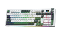 Bàn Phím Cơ Không Dây AULA S98 PRO Xanh Lá - Trắng Greywood V4 Switch (96 phím, 3 mode, Núm xoay + Màn hình LCD, Gasket mount, Hotswap)