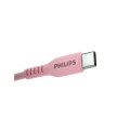 Cáp Sạc USB Type C Sang USB Type C Philips 60W DLC8601PK (1.2 mét, Silicon Siêu Bền, Màu Hồng)
